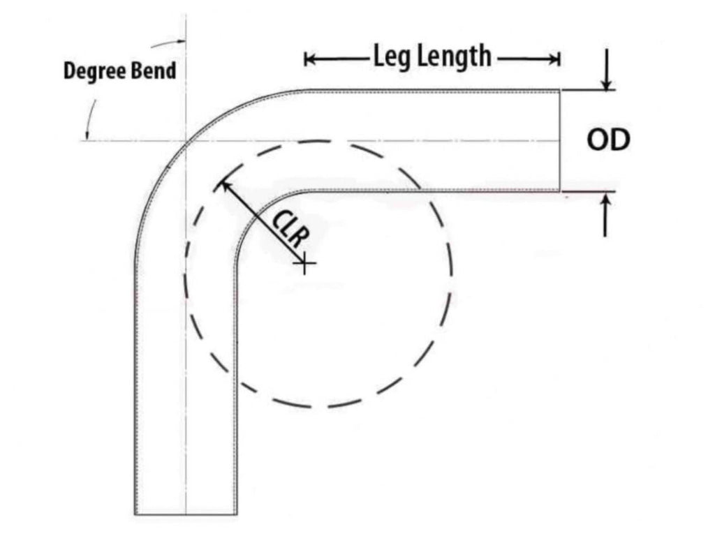 HPS Performance Products HPS 4" OD 60 Degree Bend 6061 Aluminum Elbow Pipe Tubing 16 Gauge w/ 5 1/2" CLR