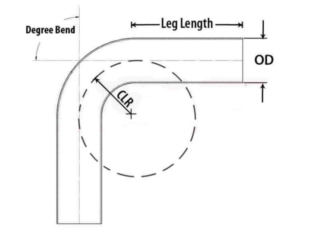 HPS Performance Products HPS 2-3/4" OD 100 Degree Bend 6061 Aluminum Elbow Pipe Tubing 16 Gauge w/ 2 3/4" CLR