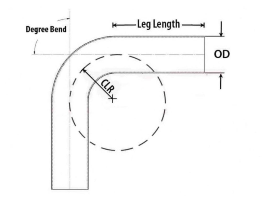 HPS Performance Products HPS 2-1/2" OD 100 Degree Bend 6061 Aluminum Elbow Pipe Tubing 16 Gauge w/ 2 1/2" CLR