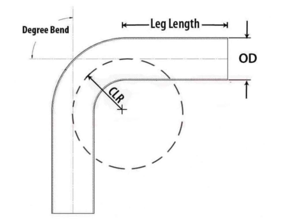 HPS Performance Products HPS 2-1/2" OD 35 Degree Bend 6061 Aluminum Elbow Pipe Tubing 16 Gauge w/ 2 1/2" CLR