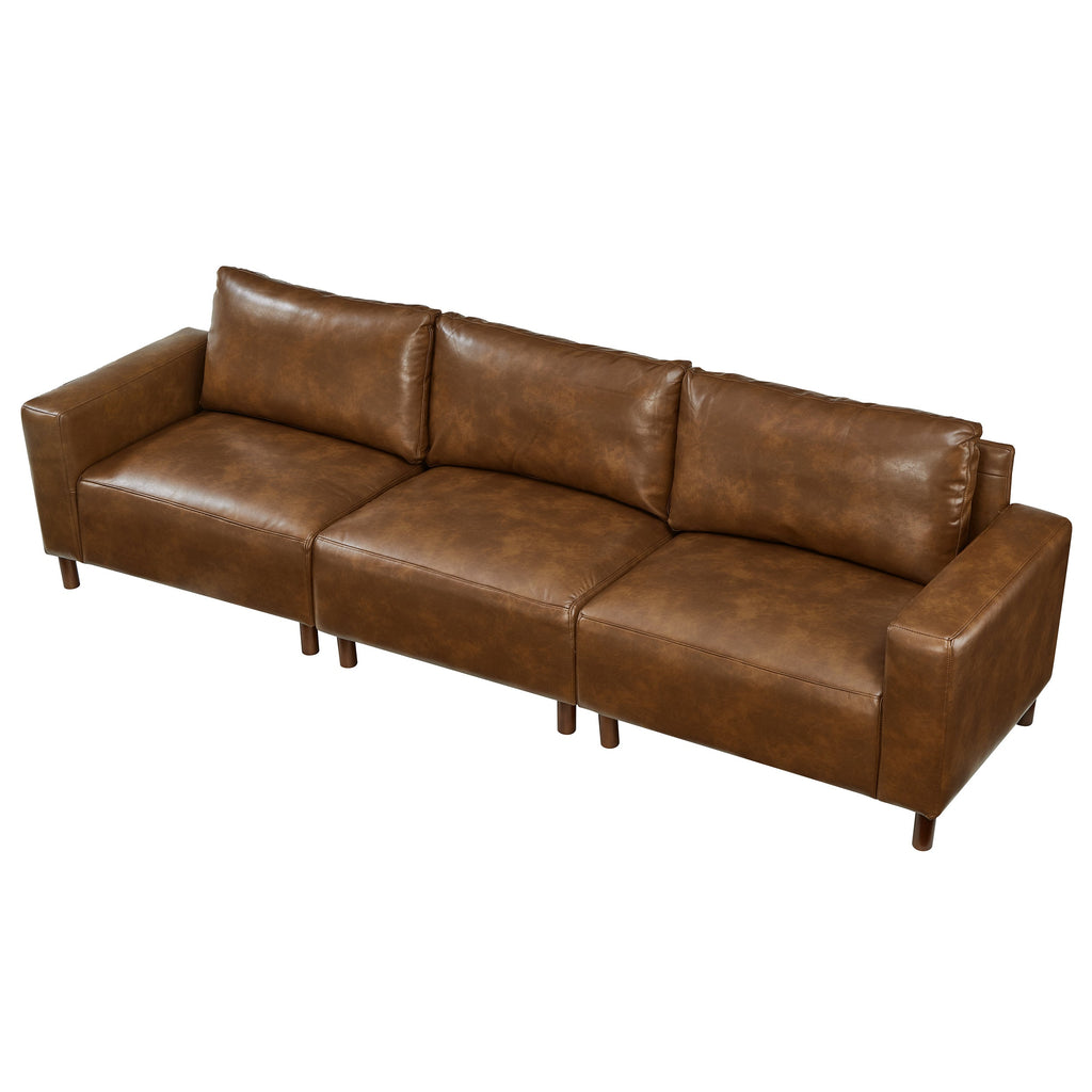 112" Luxury PU Leather Sofa