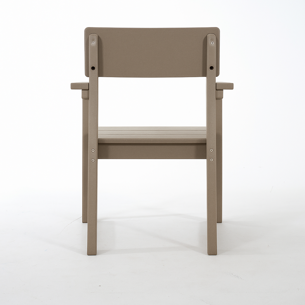 Antique Wood Color HDPE Outdoor & Garden Armchairs