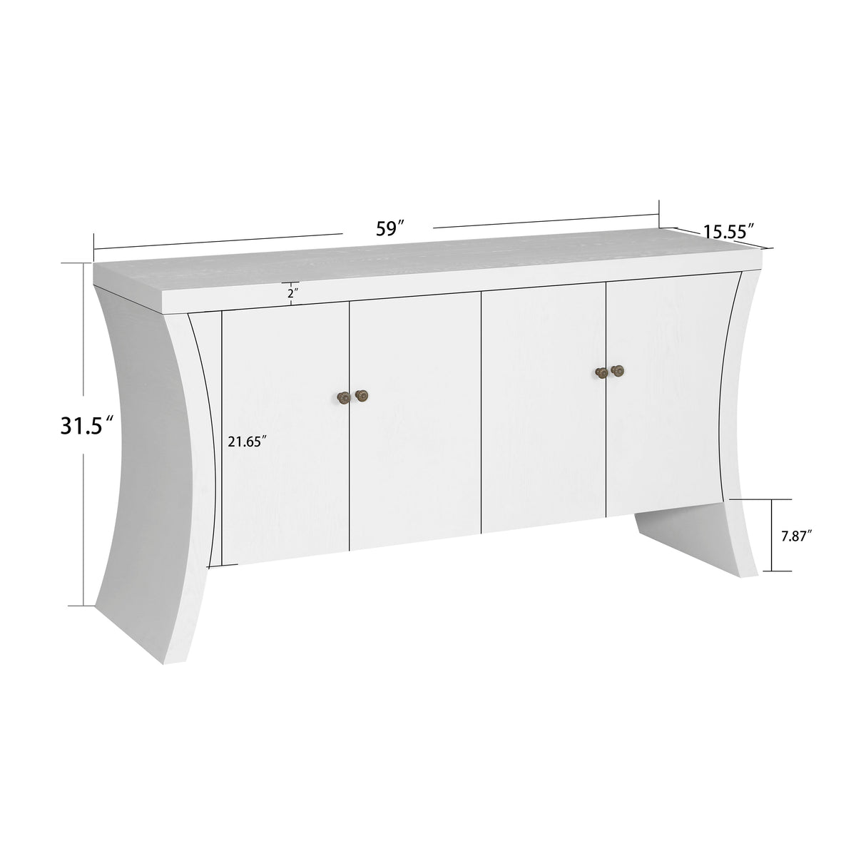 Refined Industrial 4-Door Credenza