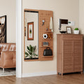 Cherry Color Wall-Mounted Full-Length Mirror
