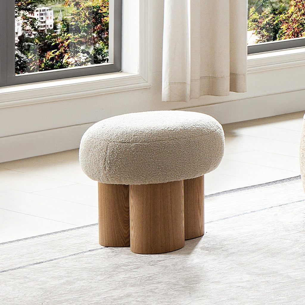 W8017-1 Mushroom Stool with Grieg Plush Cushion