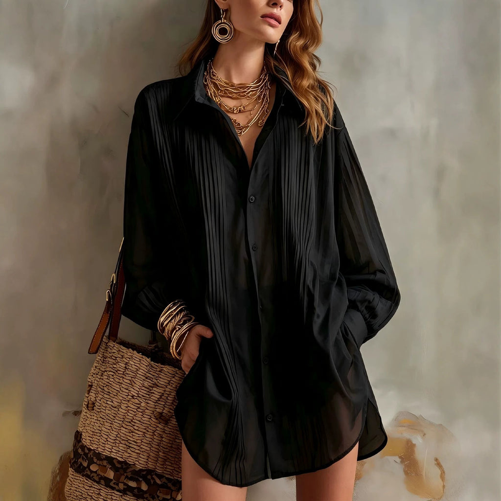 Simple Elegant Loose-fit Draping Versatile Top