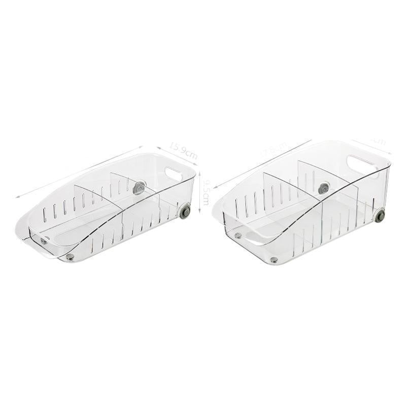 Transparent Pulley Refrigerator Storage Box With Dividers