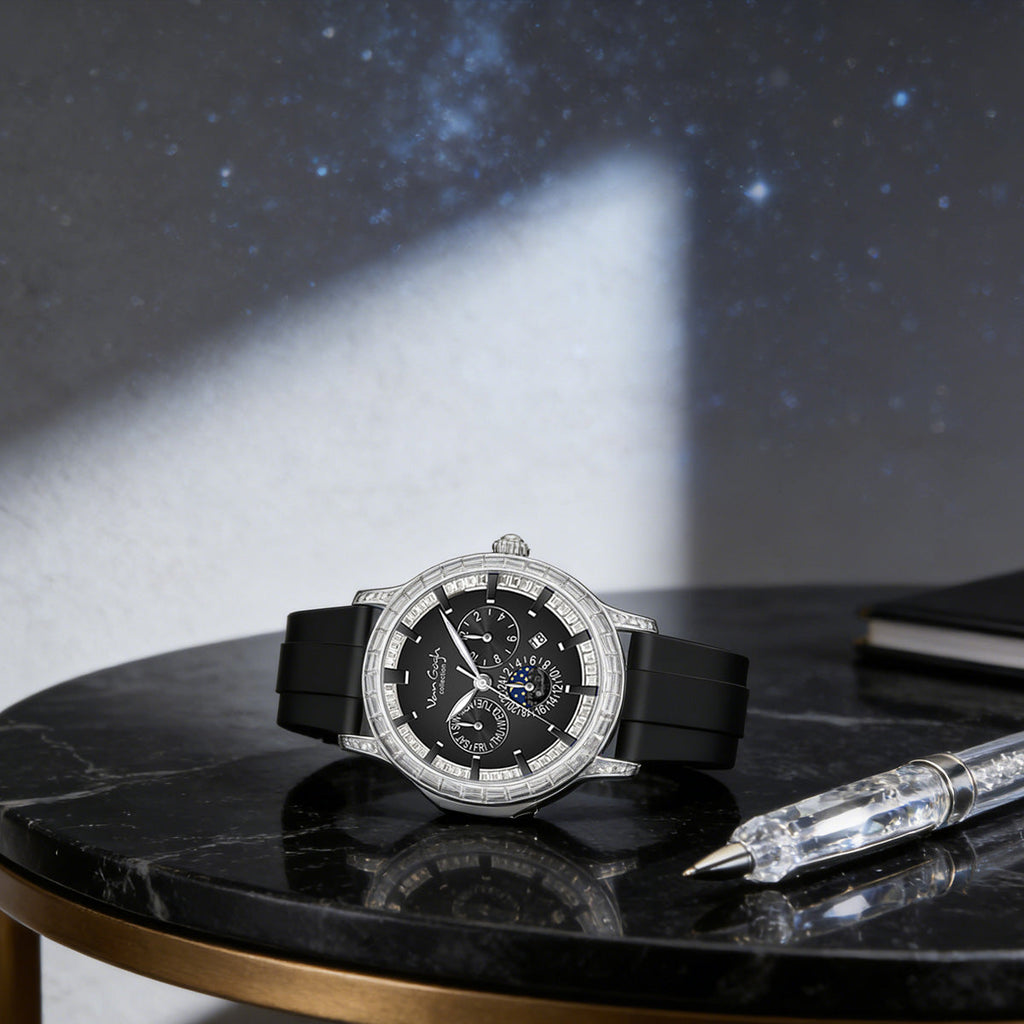 VAN GOGH High Appearance Light Luxury Men's Luminous Blue Mechanical Watch Bohui Series