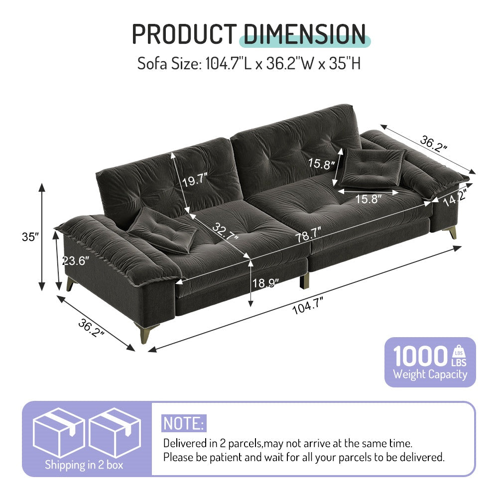 104.7" Modern 4-Seater Cloud Sofa
