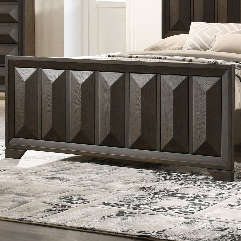 Espresso 1pc Eastern King Size Bed Panel Headboard