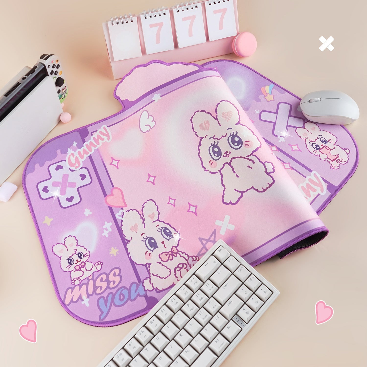 Original Fluffy Rabbit Oversized Mouse Pad Special-shaped Large Table Mat