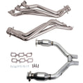 BBK 15-17 Ford Mustang V6 1-3/4 Long Tube Headers w/High Flow Catted H Pipe (Silver Ceramic) 16424