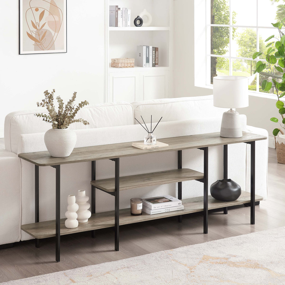 Celine 71" Console Table in Rustic