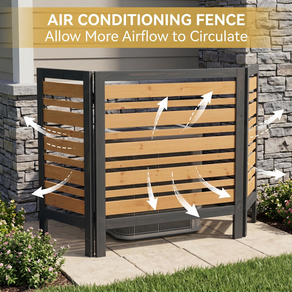 3-Panel Outdoor Air Conditioner Fence Screen