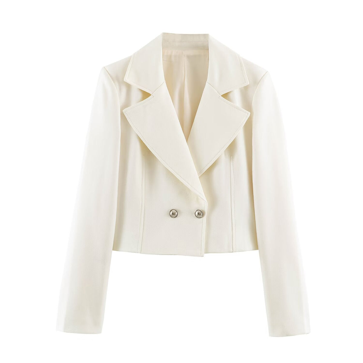 Fashionable And Versatile Solid-color Double-breasted Blazer