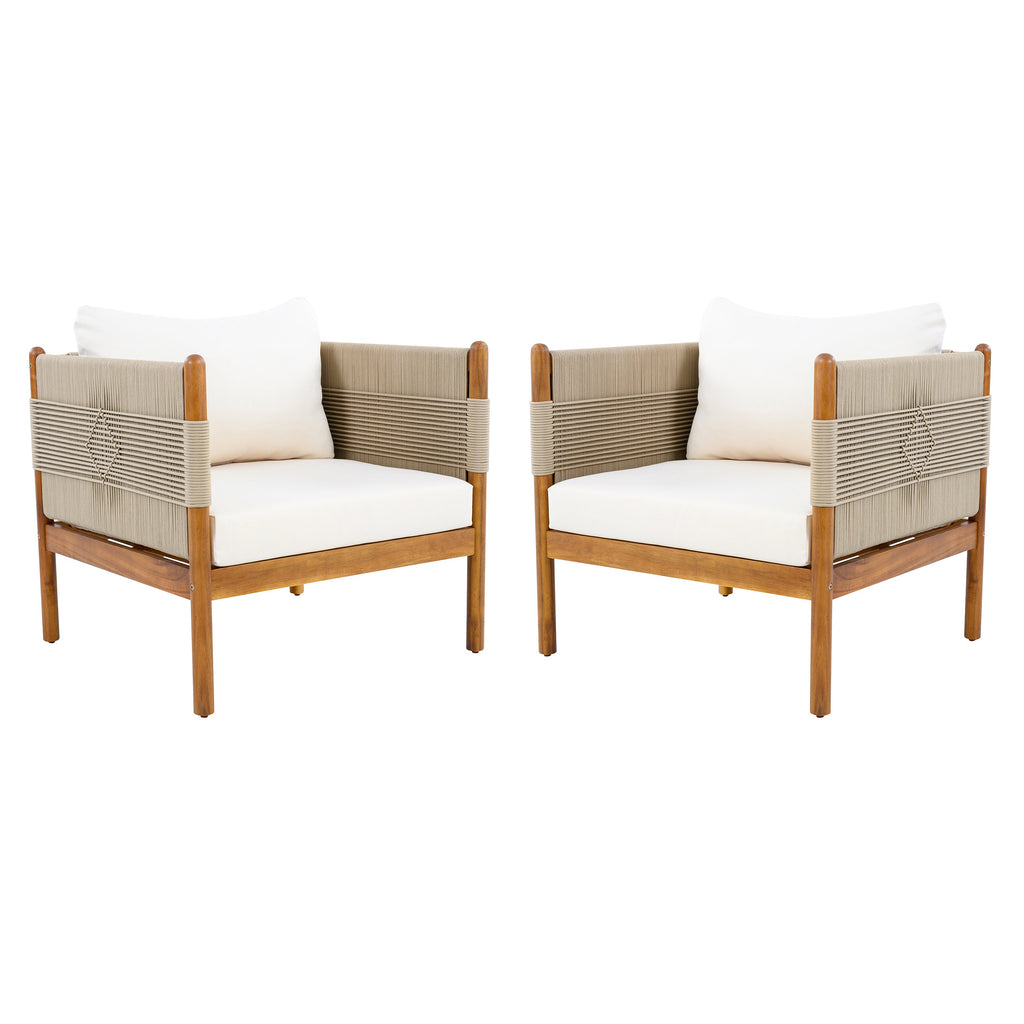 Outdoor Club Chairs (Set of 2) with Diamond-Pattern