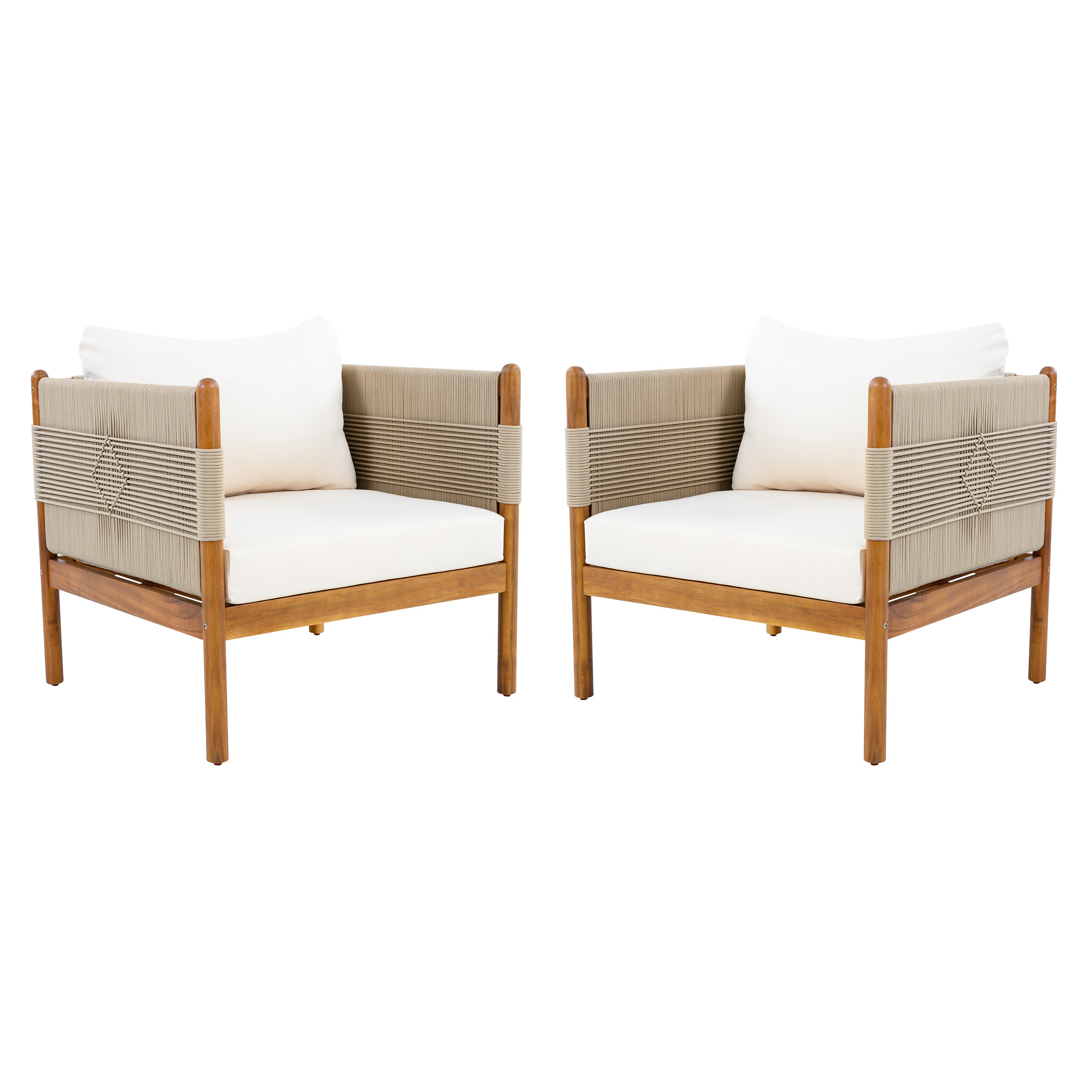 Outdoor Club Chairs (Set of 2) with Diamond-Pattern