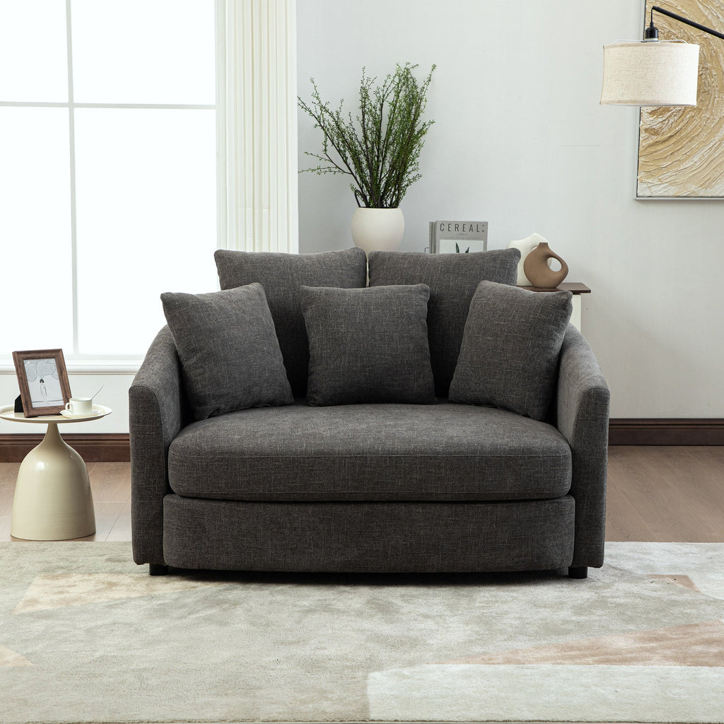 56.3'' Wide Upholstered Round Accent Cuddle Chaise