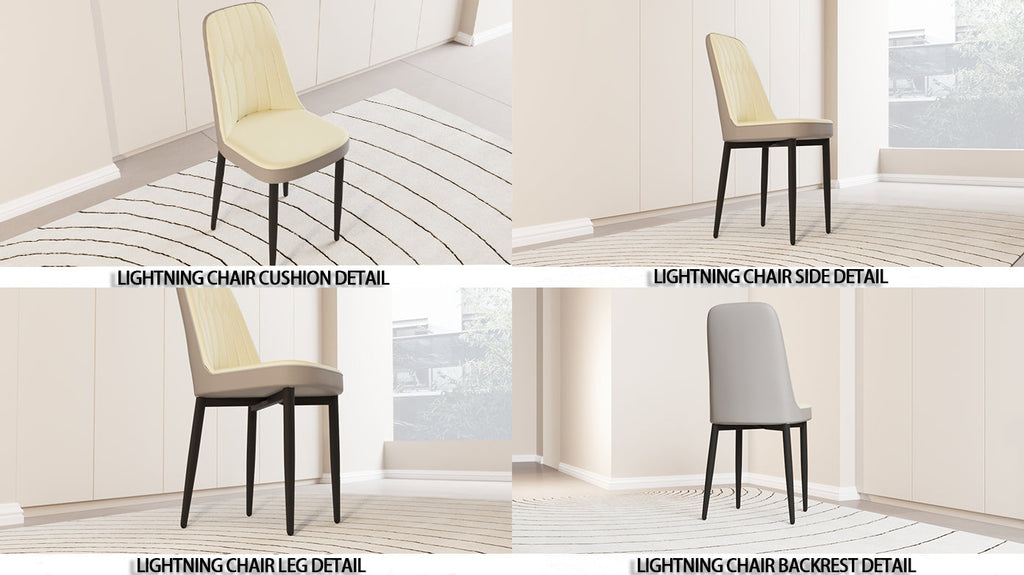 Set of 2 Modern PU Leather Dining Chairs