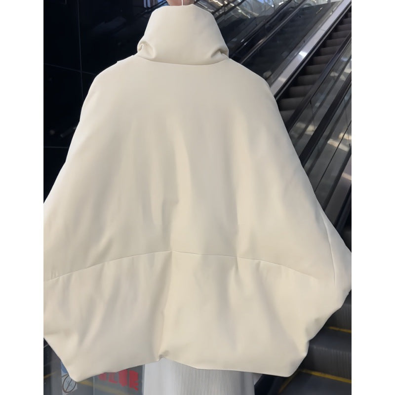 Womens Short, Large Lapel Cotton Coat Warm Outerwear