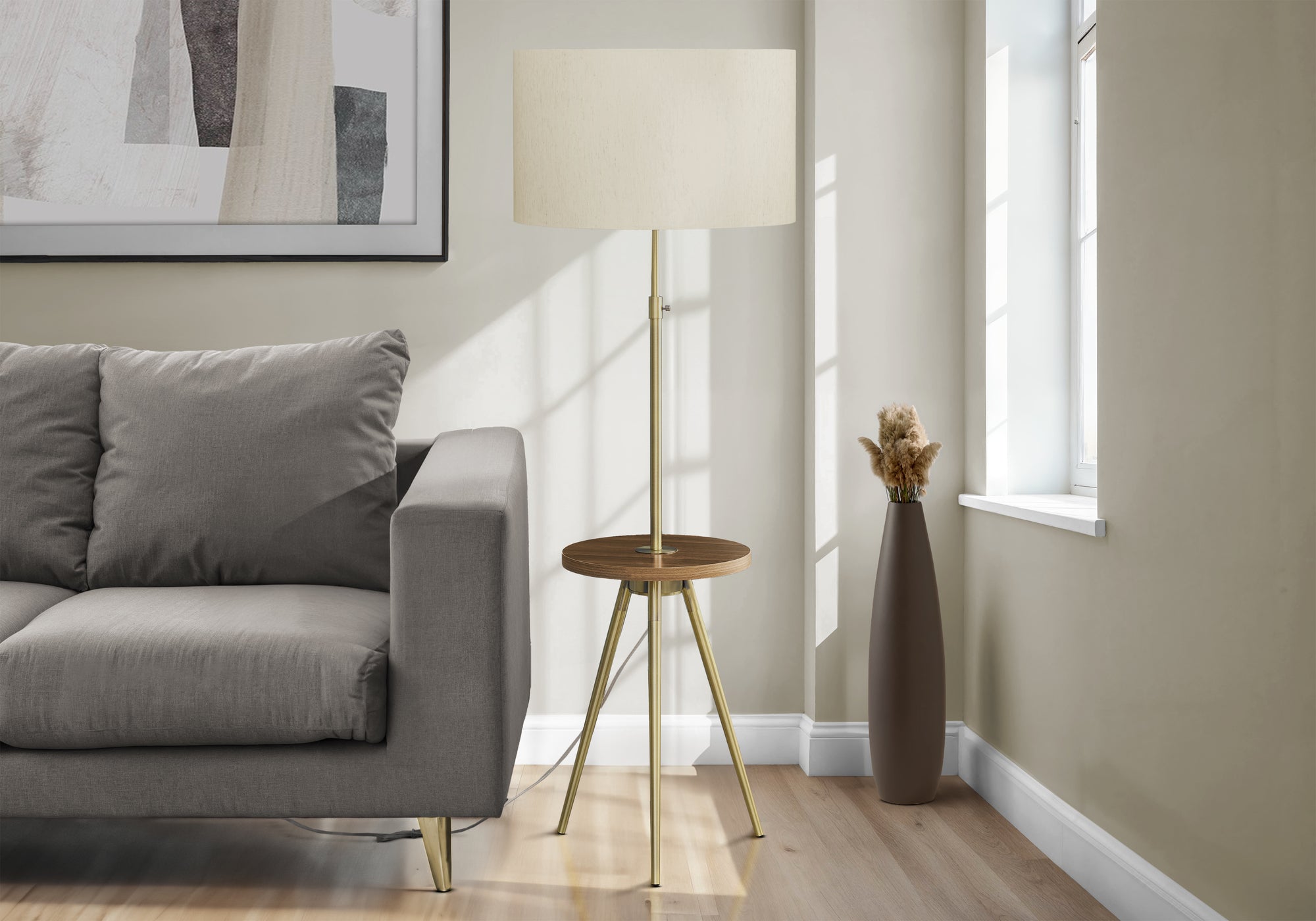 63" Floor Lamp with Table Shelf
