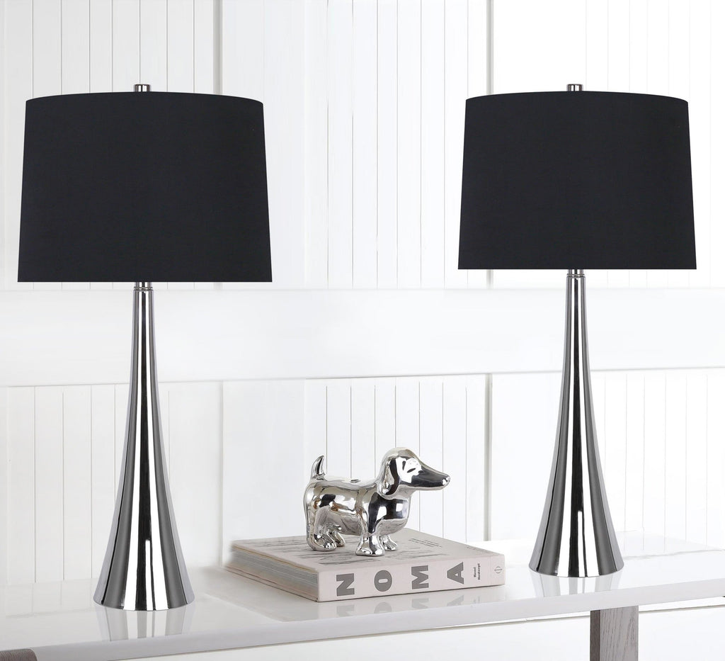 Diana 29" Contemporary Metal Table Lamp in Polished Nickel