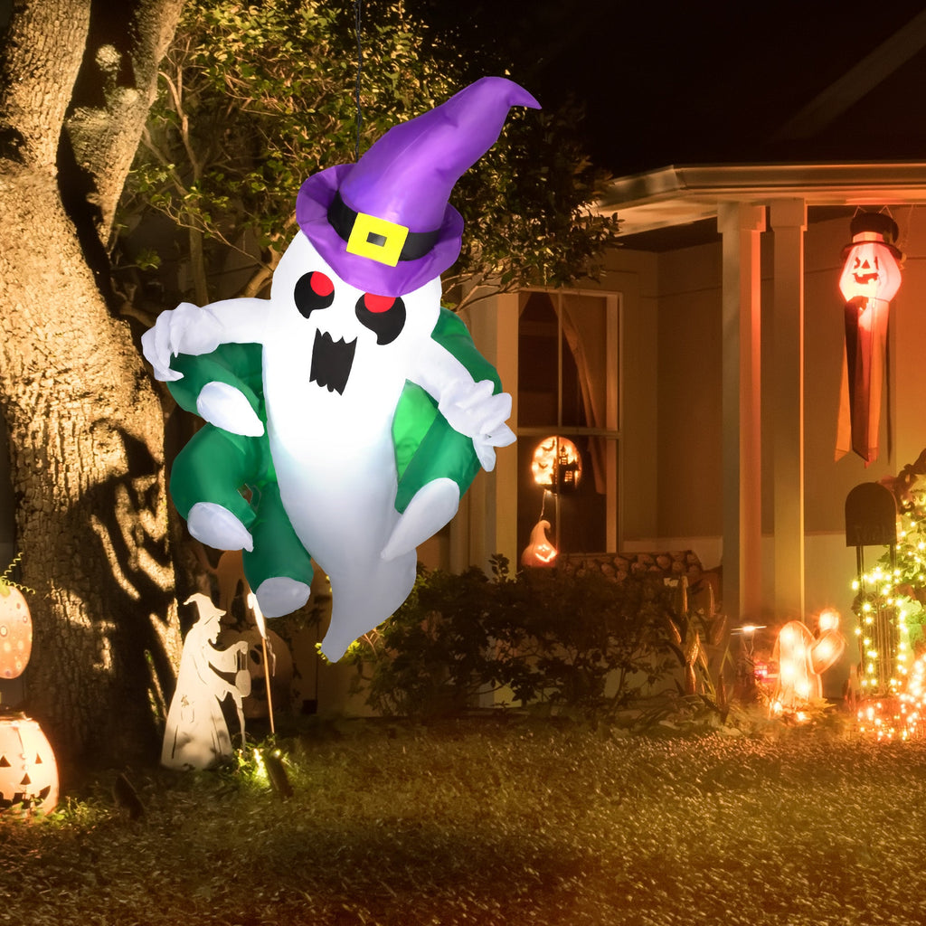 Outsunny 4ft Inflatable Halloween Decoration – Ghost in Hat