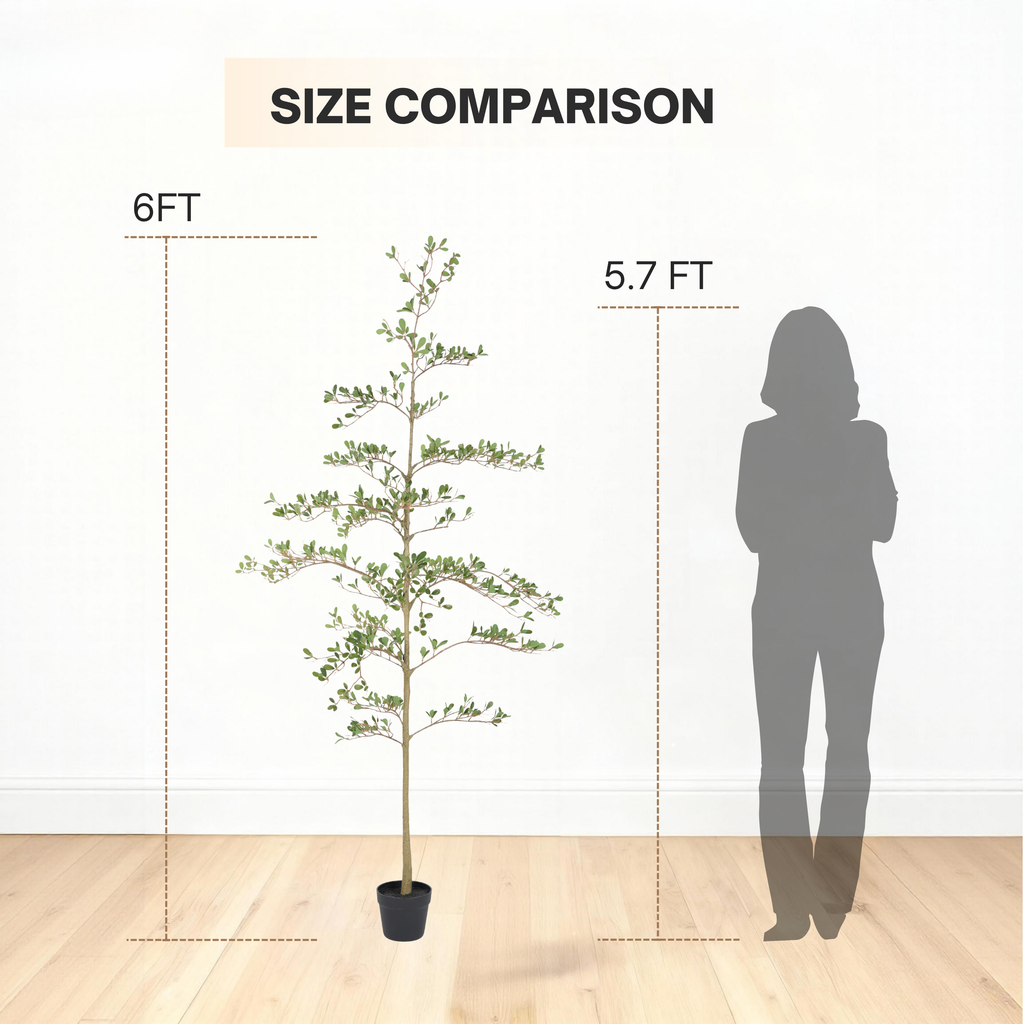 6ft Artificial Olive Tree - Realistic Faux Plant