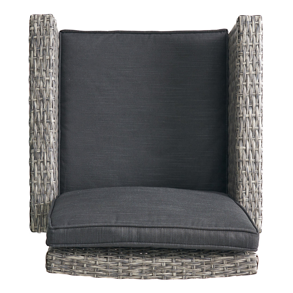 30" Outdoor Wicker Swivel Barstool with Water Resistant Cushion