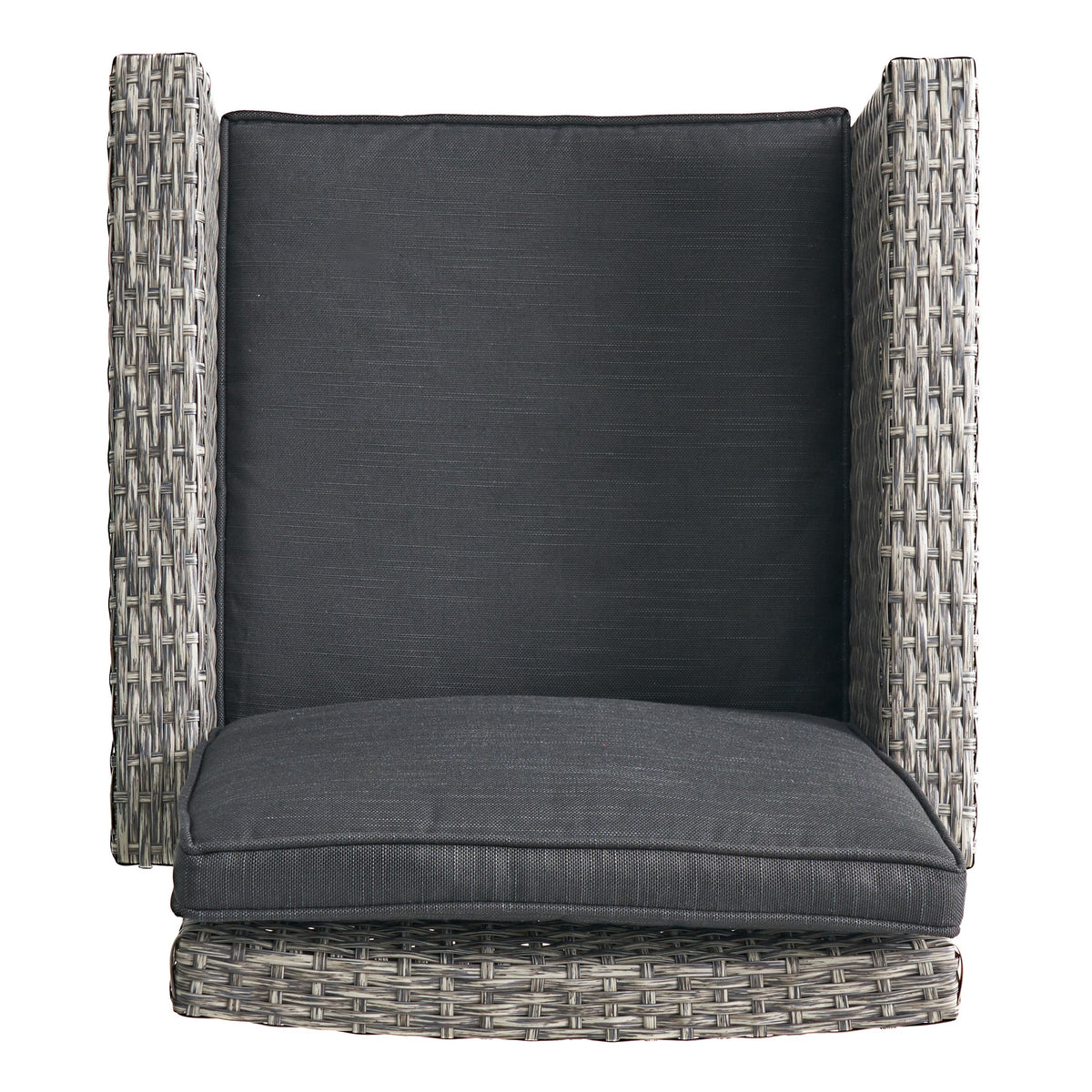 30" Outdoor Wicker Swivel Barstool with Water Resistant Cushion