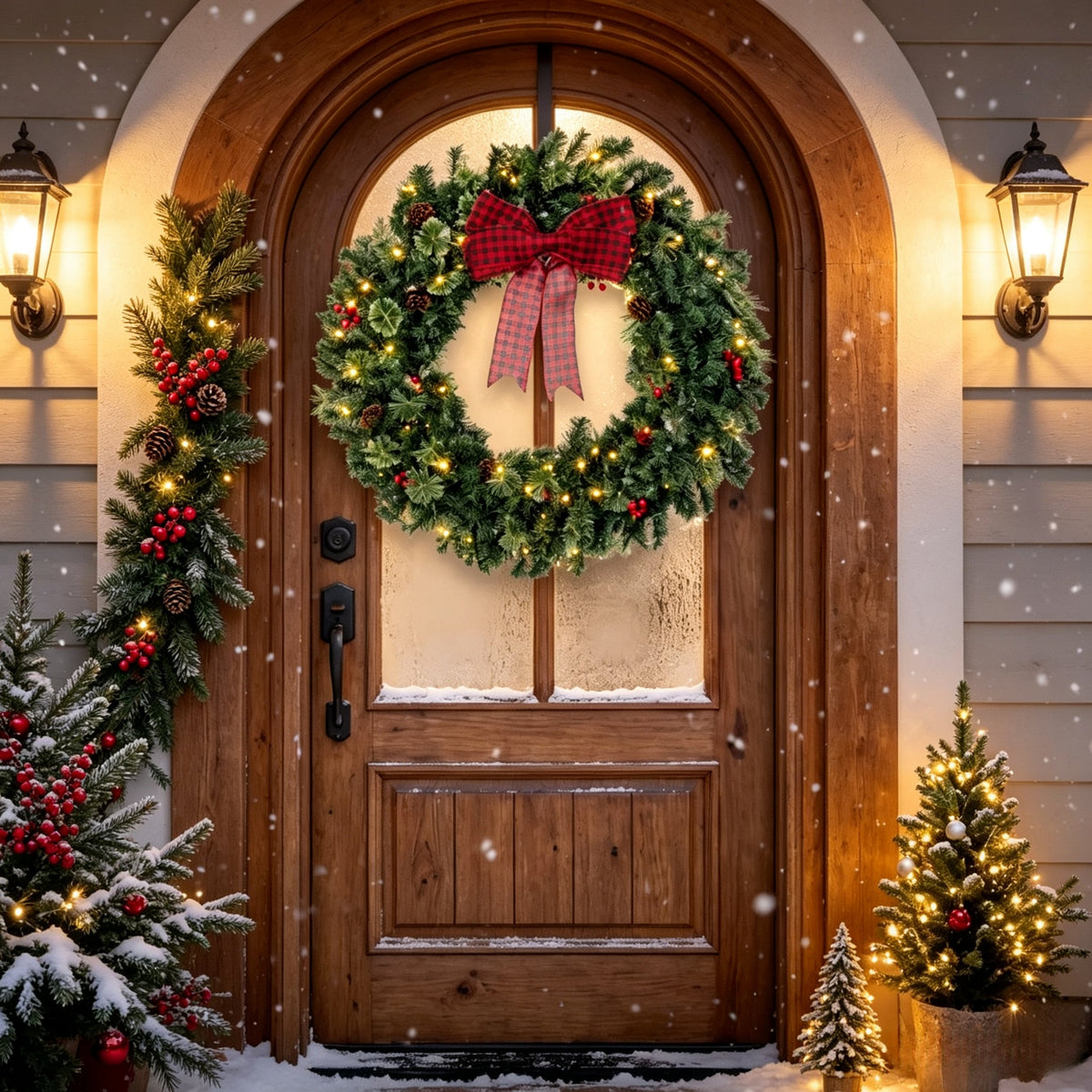 36 Inch Prelit Crestwood Spruce Christmas Wreath with Bow