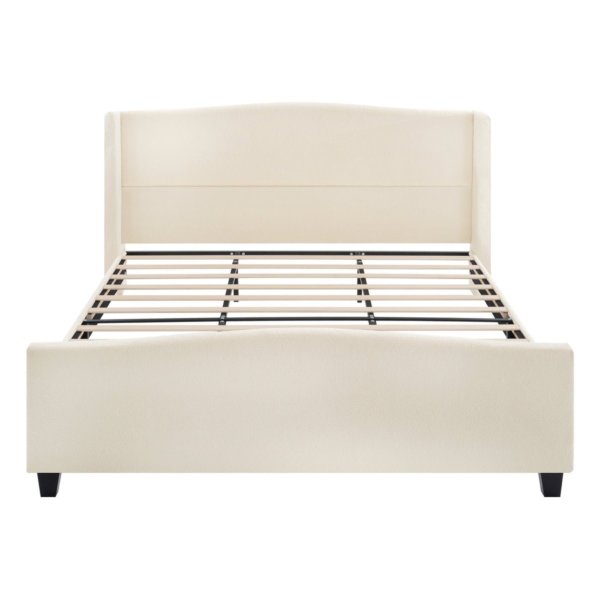 King Size Bed Frame with Upholstered Headboard