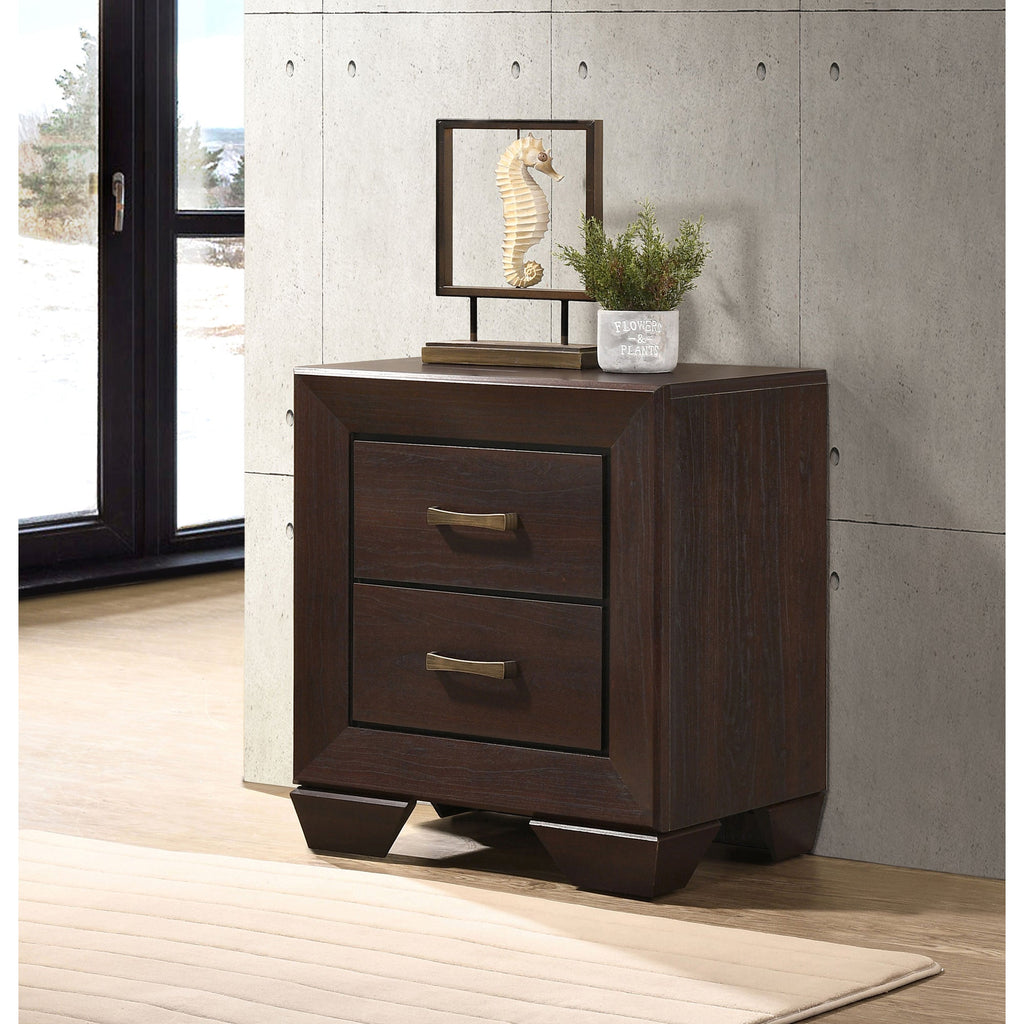 Copper Dark Cocoa 2-Drawer Rectangular Nightstand