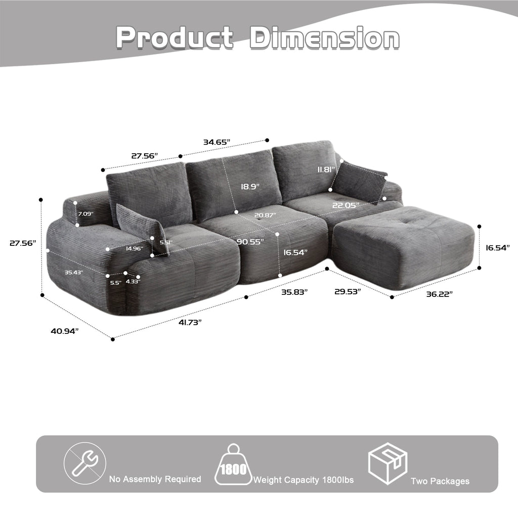 Modern Memory Foam Compressed Sofa