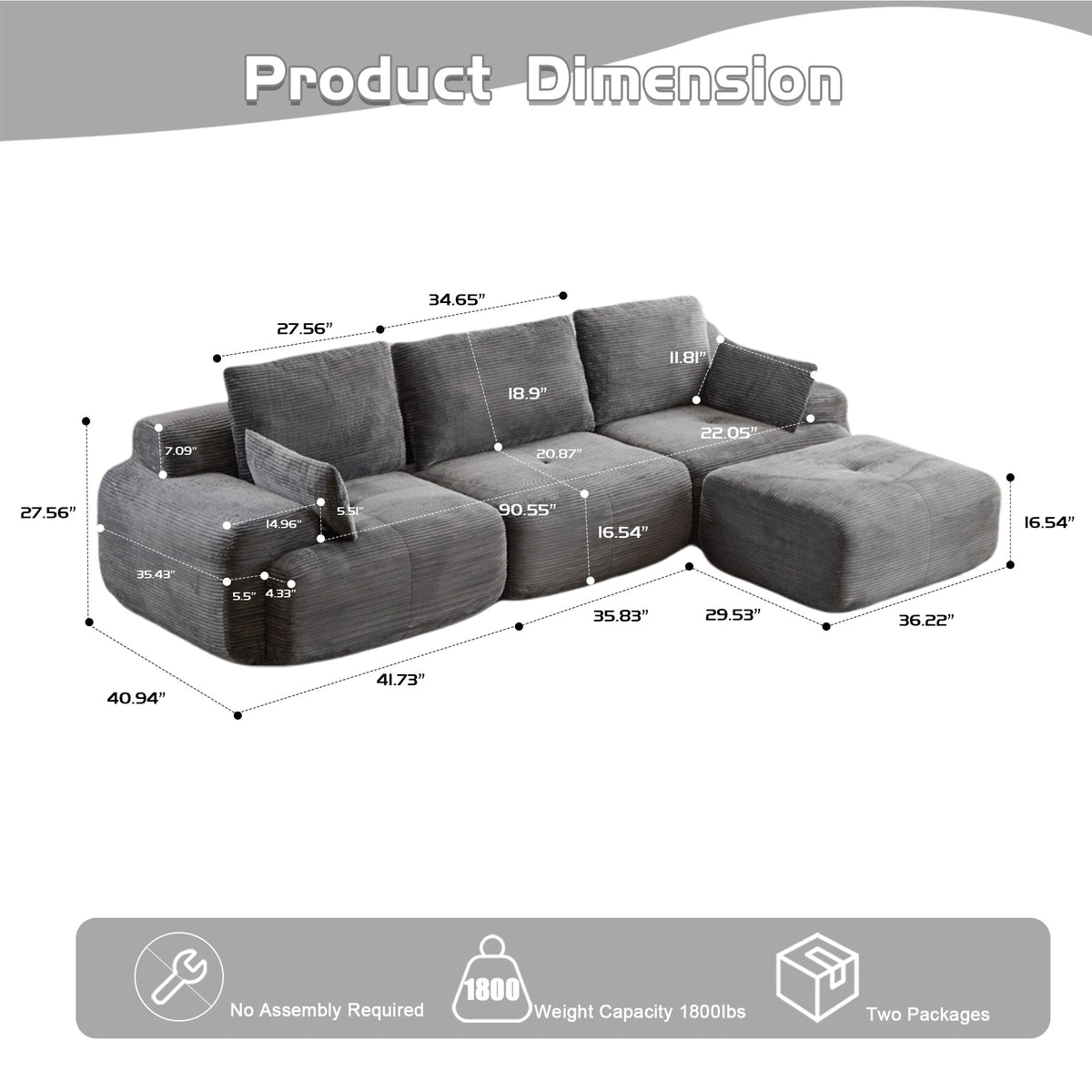 Modern Memory Foam Compressed Sofa