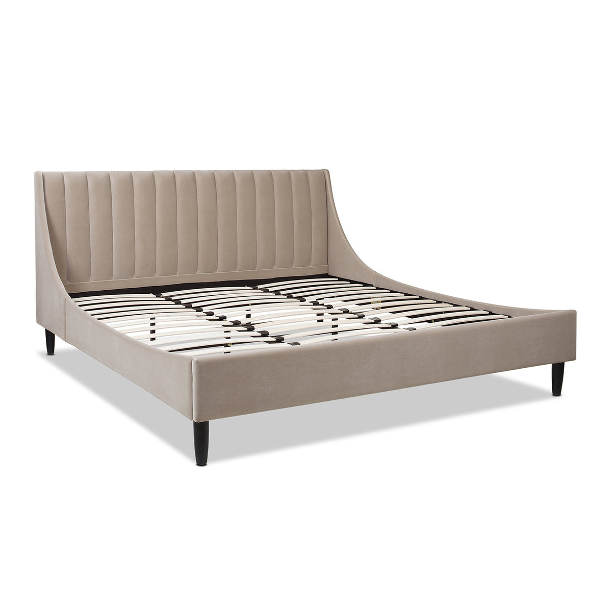 Aspen Vertical Tufted Headboard Platform Bed Set, King, Mink