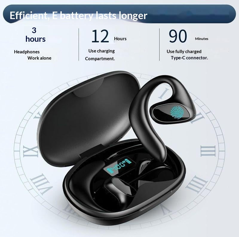 Ear-hook Wireless Translation Headphones - Long Battery Life Open-ear Bluetooth Headset with Real-time Multi-language Interpretation for Sports and Business