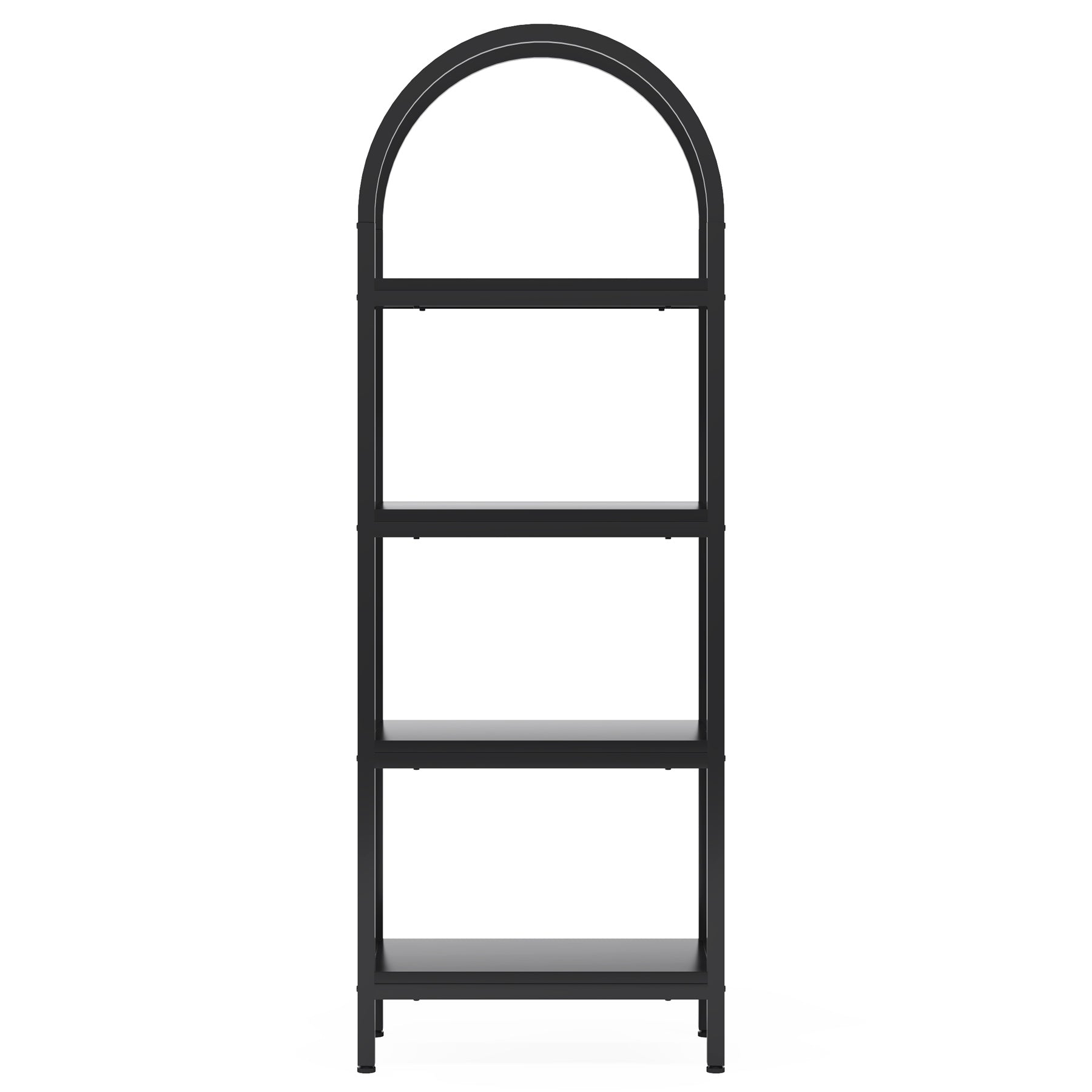 70.86" Tall 4-Tier Black Industrial Bookshelf