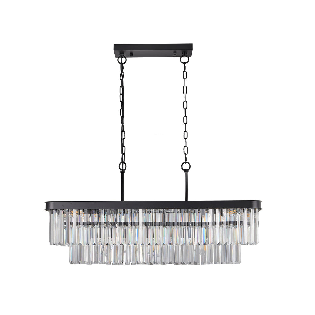 Adjustable Rectangular Crystal Chandelier