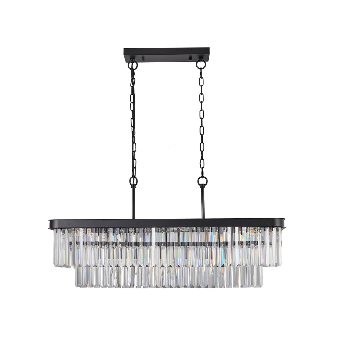 Adjustable Rectangular Crystal Chandelier