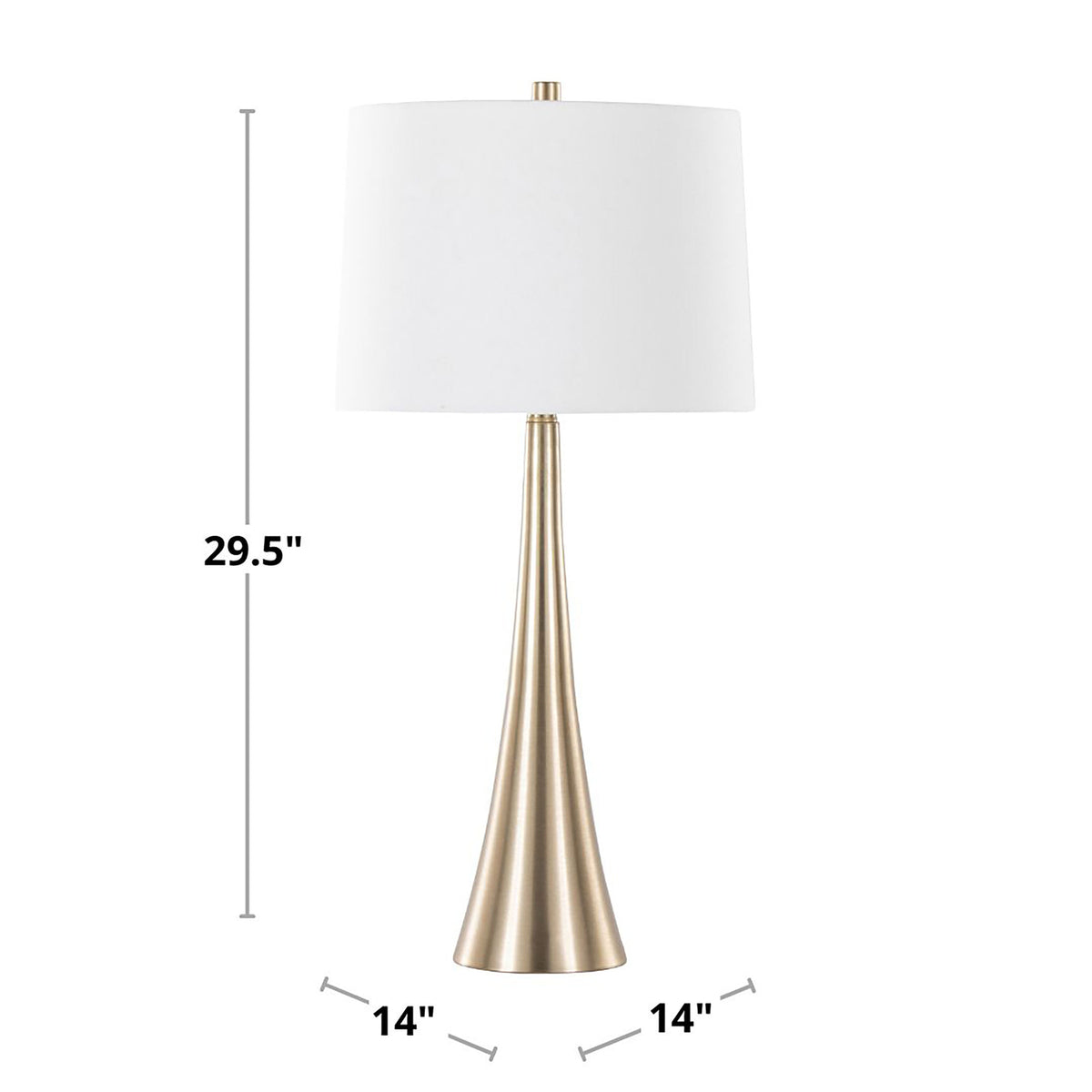 Diana 29" Contemporary Metal Table Lamp in Matte Golden Bronze