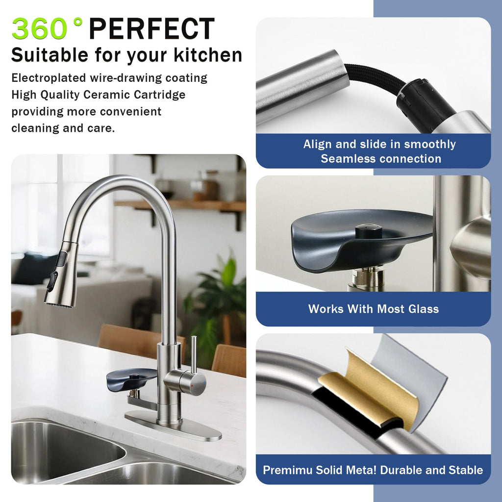 3-in-1 Kitchen Faucet with LED Temperature Display