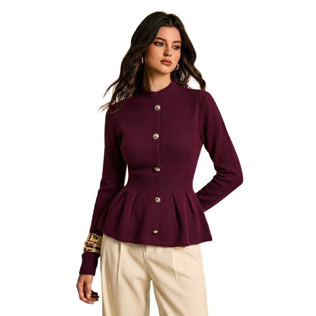 Retro Single-breasted Chic Long-sleeved Top