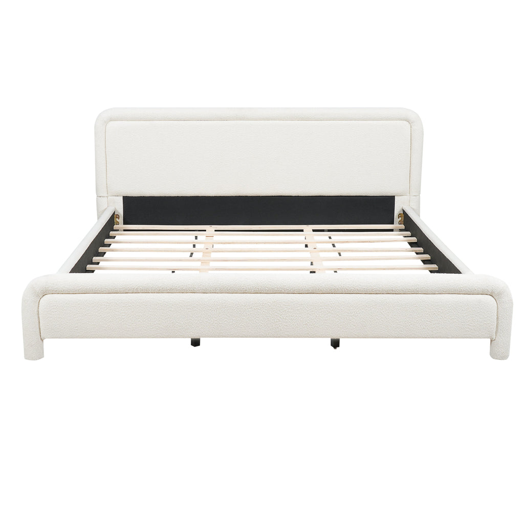 King Size Upholstered Platform Bed Frame