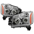 SPYDER Xtune Nissan Titan 04-14 Projector Headlights LED Halo Chrome PRO-JH-NTI04-LED-C 5077097
