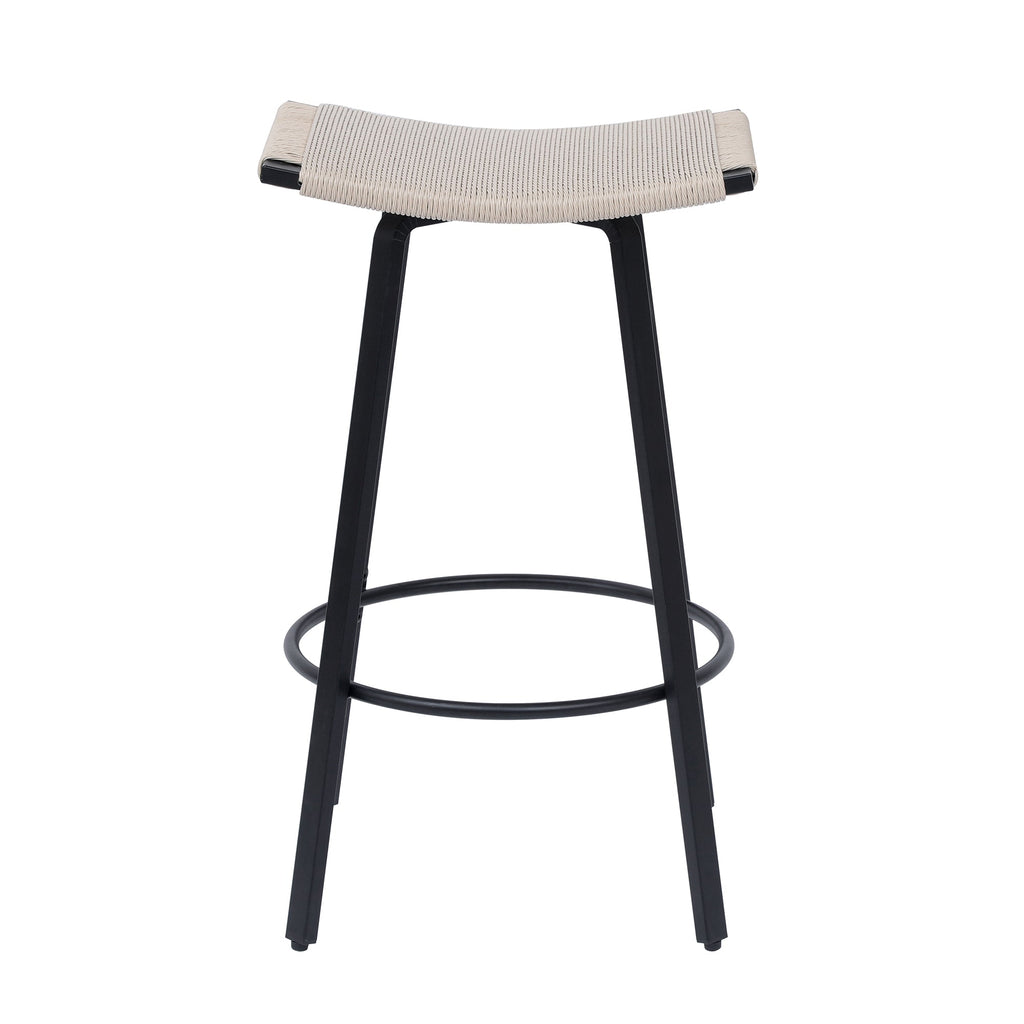 Backless Handwoven Kitchen Dining Bar Stools Set of 2