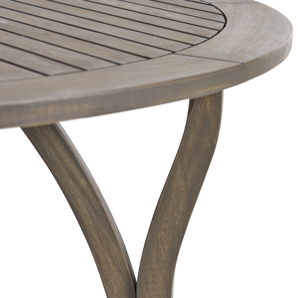 Outdoor Acacia Wood Round Dining Table with Curved Legs