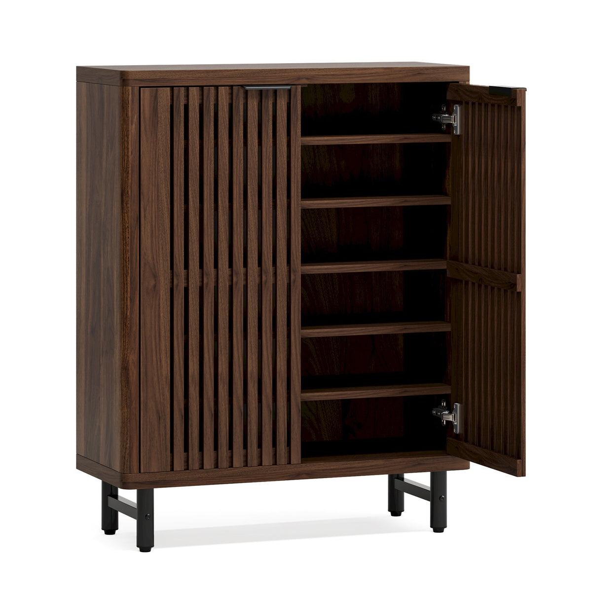 33.46" Modern Dark 6-Tier Shoe Cabinet