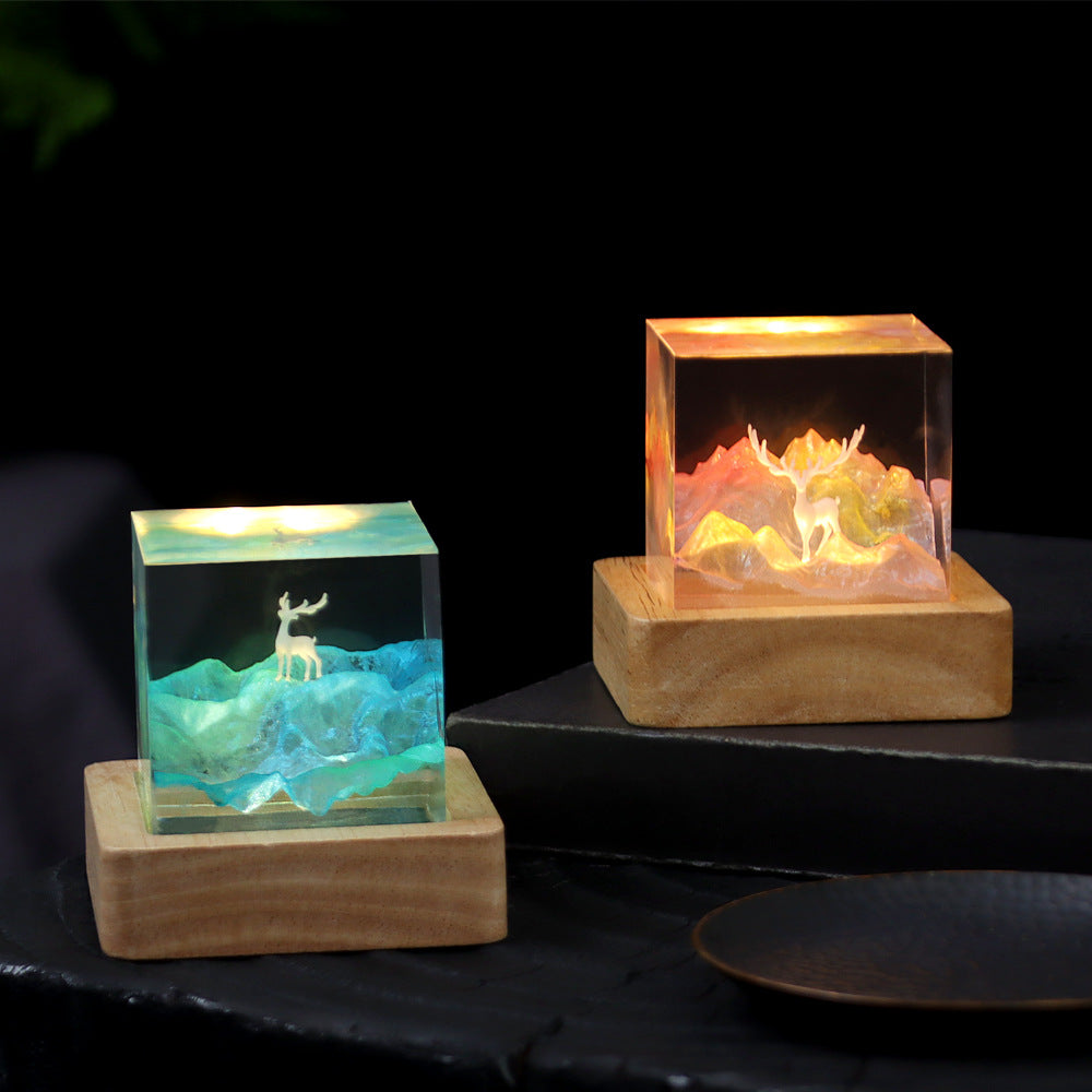 Christmas Healing Birthday Gift Micro Landscape Elk