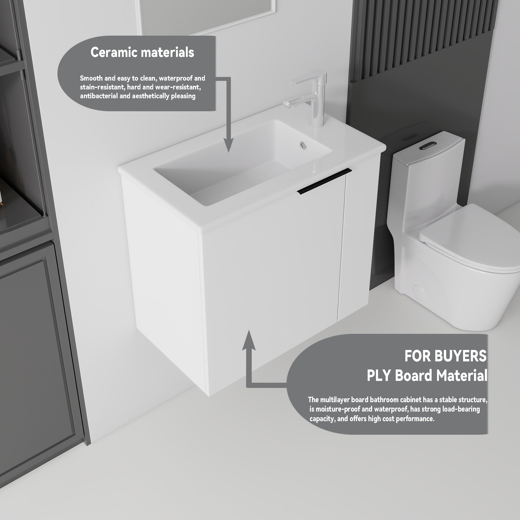22" Floating Bathroom Vanity Combo